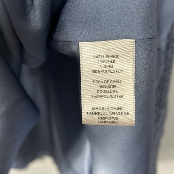 Rebecca Taylor Blue Silk V-neck Relaxed Fit Midi Dress size 6 - Picture 6 of 15